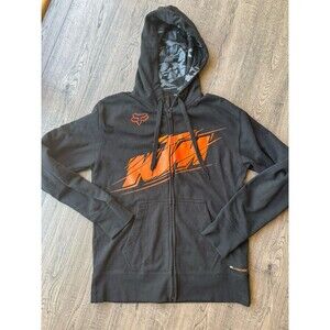 KTM PowerWear Fox Racing Hoodie Men’s Small Orange Black Zip Up Moto